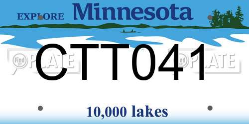 CTT041 Minnesota License Plate