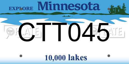 CTT045 Minnesota License Plate