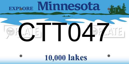 CTT047 Minnesota License Plate