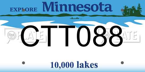 CTT088 Minnesota License Plate