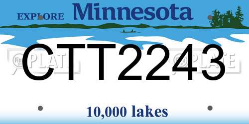 CTT2243 Minnesota License Plate