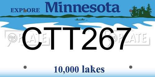 CTT267 Minnesota License Plate