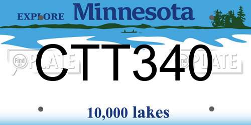 CTT340 Minnesota License Plate