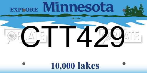 CTT429 Minnesota License Plate