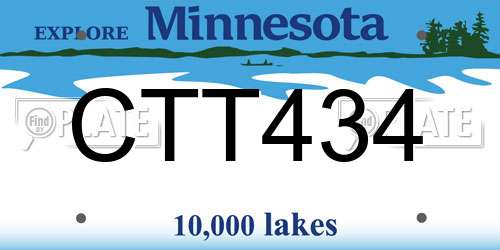 CTT434 Minnesota License Plate