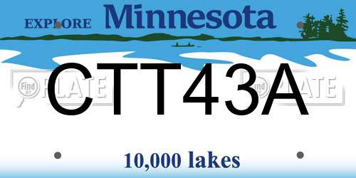 CTT43A Minnesota License Plate