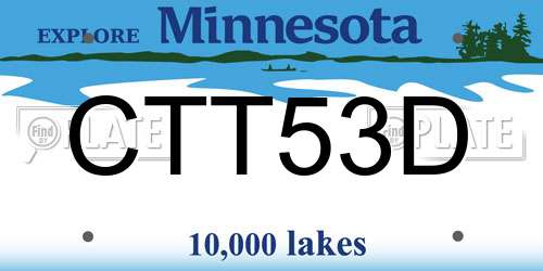CTT53D Minnesota License Plate