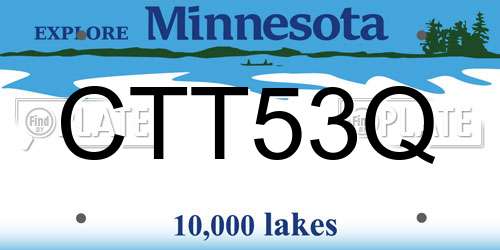 CTT53Q Minnesota License Plate