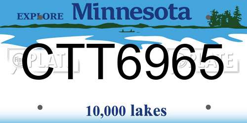 CTT6965 Minnesota License Plate