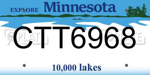 CTT6968 Minnesota License Plate