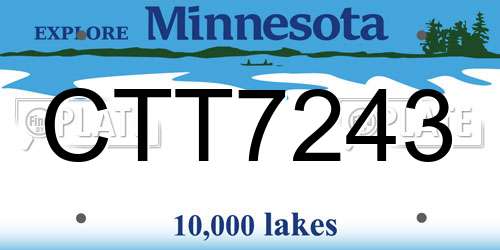 CTT7243 Minnesota License Plate