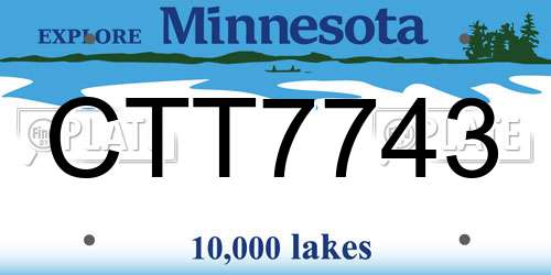 CTT7743 Minnesota License Plate