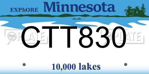 CTT830 Minnesota License Plate