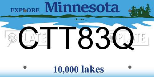 CTT83Q Minnesota License Plate