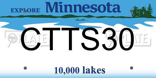 CTTS30 Minnesota License Plate