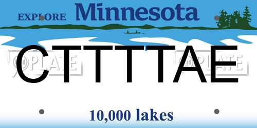 CTTTTAE Minnesota License Plate