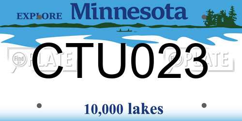 CTU023 Minnesota License Plate