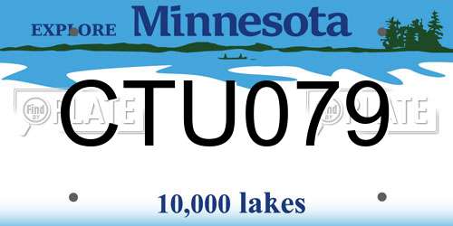 CTU079 Minnesota License Plate