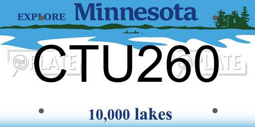 CTU260 Minnesota License Plate