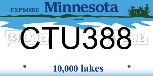 CTU388 Minnesota License Plate