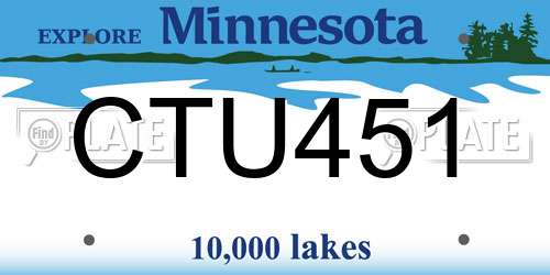 CTU451 Minnesota License Plate