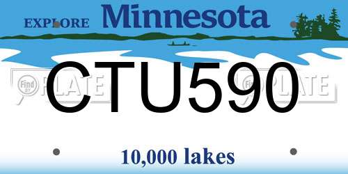 CTU590 Minnesota License Plate