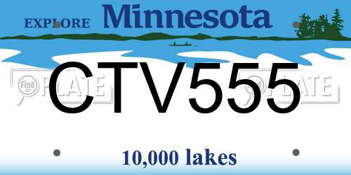 CTV555 Minnesota License Plate