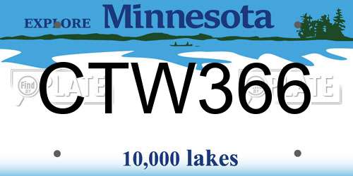 CTW366 Minnesota License Plate
