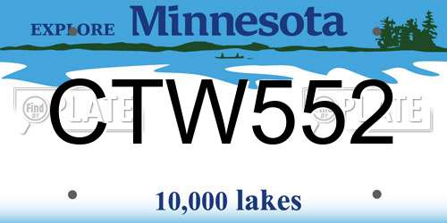 CTW552 Minnesota License Plate