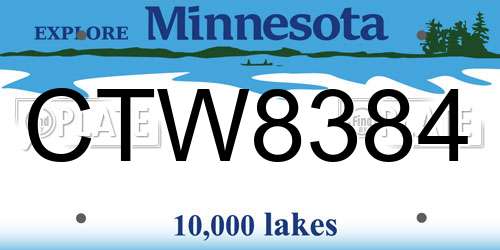 CTW8384 Minnesota License Plate