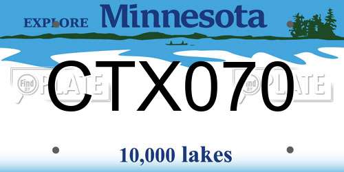 CTX070 Minnesota License Plate