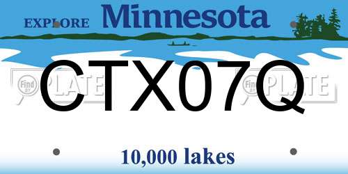 CTX07Q Minnesota License Plate