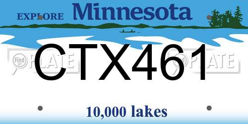 CTX461 Minnesota License Plate
