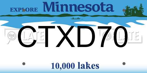 CTXD70 Minnesota License Plate