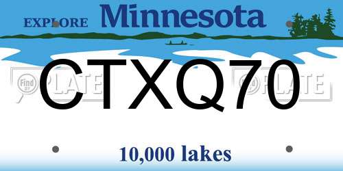 CTXQ70 Minnesota License Plate