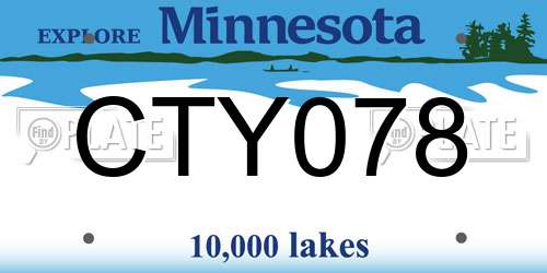 CTY078 Minnesota License Plate