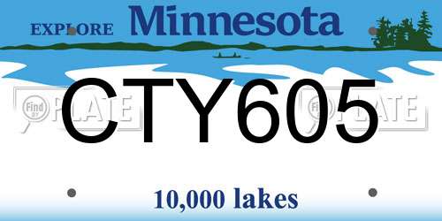 CTY605 Minnesota License Plate