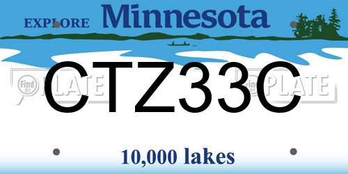 CTZ33C Minnesota License Plate