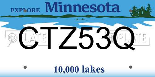 CTZ53Q Minnesota License Plate