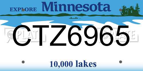 CTZ6965 Minnesota License Plate