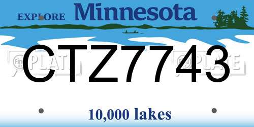 CTZ7743 Minnesota License Plate