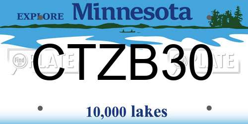 CTZB30 Minnesota License Plate