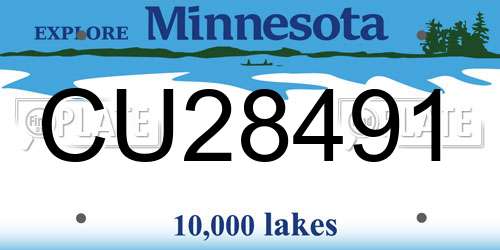 CU28491 Minnesota License Plate