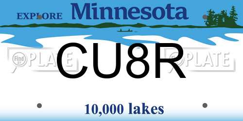 CU8R Minnesota License Plate
