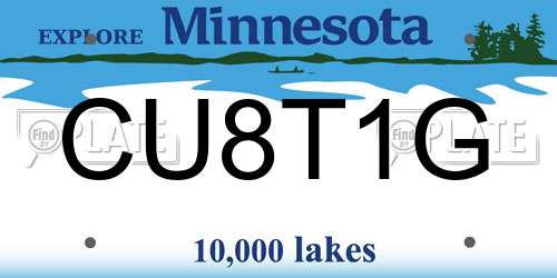 CU8T1G Minnesota License Plate