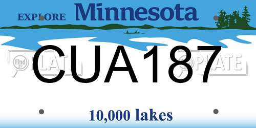 CUA187 Minnesota License Plate