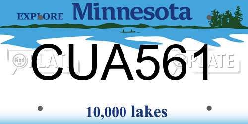 CUA561 Minnesota License Plate