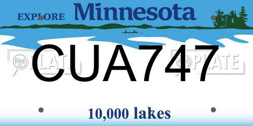 CUA747 Minnesota License Plate