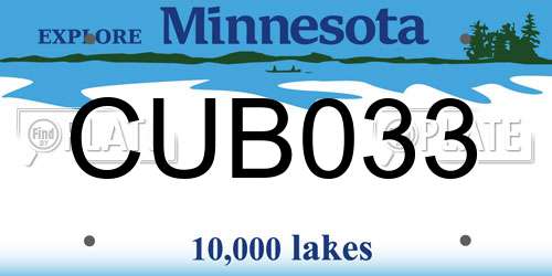 CUB033 Minnesota License Plate