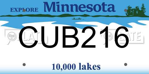 CUB216 Minnesota License Plate